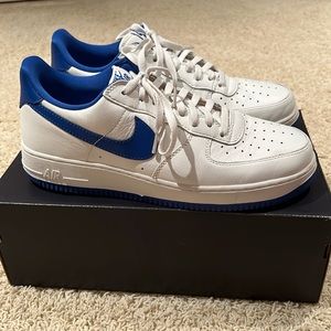 NWOT Nike Air Force 1 Low Retro white and royal blue sneaker